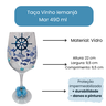 Taça Vinho Iemanjá Mar Vidro 490 Ml - 5