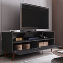 Ver imagem 2 de Rack para Sala Bancada de Tv 55 Pol 136cm Pés Retrô Senna M24 Preto - Mpozenato