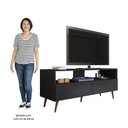 Ver imagem 5 de Rack para Sala Bancada de Tv 55 Pol 136cm Pés Retrô Senna M24 Preto - Mpozenato