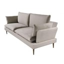 Ver imagem 1 de Sofa Living com 2 Lugares Assento Linho Fendi Base Madeira Palito Cor Mel - 50651