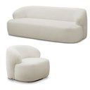 Ver imagem 1 de Conjunto Sala de Estar Decorativo Charlote 1 Sofá 180cm 2 Lugares 1 Poltrona Base Giratória em Aço C