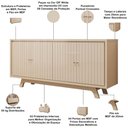 Ver imagem 4 de Aparador Buffet para Sala de Jantar 4 Portas 180cm Junia D05 Off White - Lyam Decor