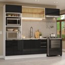 Ver imagem 1 de Armário de Cozinha Completa 270 cm Branco/Preto Lux Madesa 07