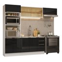 Ver imagem 2 de Armário de Cozinha Completa 270 cm Branco/Preto Lux Madesa 07
