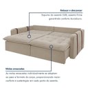 Ver imagem 7 de Sofá Cama Retrátil e Reclinável 3 Lugares Veludo Bege Claro Michigan 200cm Yescasa