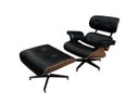 Ver imagem 1 de Poltrona de Couro com Puff Charles Eames - Preto