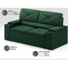 Sofá com Porta Copos Retrátil e Reclinável Pop 1,54m Velosuede Verde - Netsofas - 2
