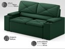 Ver imagem 2 de Sofá com Porta Copos Retrátil e Reclinável Pop 1,54m Velosuede Verde - Netsofas