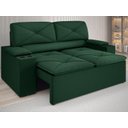 Ver imagem 1 de Sofá com Porta Copos Retrátil e Reclinável Pop 1,54m Velosuede Verde - Netsofas