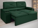 Ver imagem 1 de Sofá com Porta Copos Retrátil e Reclinável Pop 1,54m Velosuede Verde - Netsofas