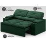 Sofá com Porta Copos Retrátil e Reclinável Pop 1,54m Velosuede Verde - Netsofas - 3