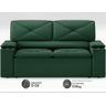 Sofá com Porta Copos Retrátil e Reclinável Pop 1,54m Velosuede Verde - Netsofas - 4