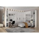 Ver imagem 3 de Modulado de Quarto Armário Mesa de Cabeceira Gold Bari C/ 3 Gavetas Freijo Cumaru - Novo Horizonte