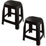 Kit 2 Banquetas Plástica Preta Adulto 31x25x47cm 0327 Uninjet - 1