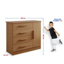 Ver imagem 4 de Quarto Infantil Completo com Guarda-Roupa Cama 100% MDF e Cômoda Angel Marrom/Cinamomo