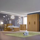 Ver imagem 1 de Quarto Infantil Completo com Guarda-Roupa Cama 100% MDF e Cômoda Angel Marrom/Cinamomo