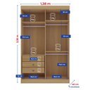 Ver imagem 7 de Quarto Infantil Completo com Guarda-Roupa Cama 100% MDF e Cômoda Angel Marrom/Cinamomo