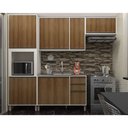 Ver imagem 1 de Cozinha Completa Modulada 4 Peças com Nicho Microondas, Armários e Balcões Linea Luciane Móveis