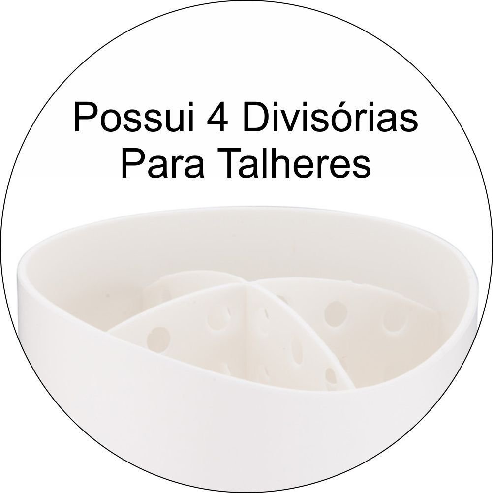 Dispenser Dosador P/ Detergente + Escorredor Porta Talheres - Branco - 3