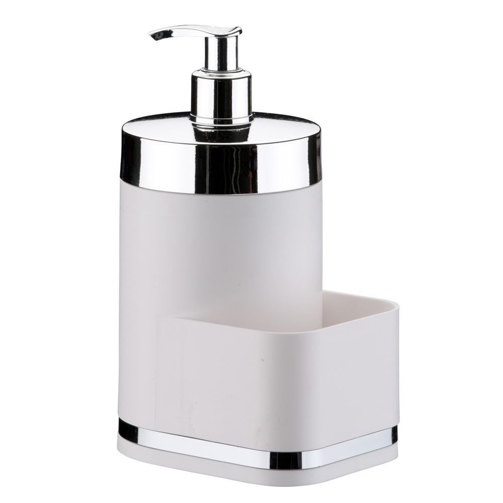 Dispenser Dosador P/ Detergente + Escorredor Porta Talheres - Branco - 4