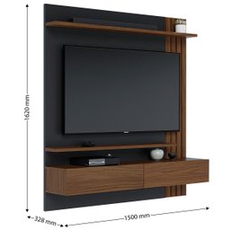 Estante para Tv até 65 Polegadas Juriti 2 Portas 2 Prateleiras Noce Milano/preto Fosco - Colibri - 4