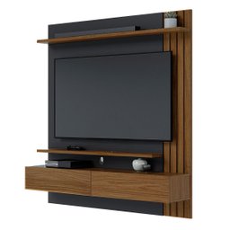 Estante para Tv até 65 Polegadas Juriti 2 Portas 2 Prateleiras Noce Milano/preto Fosco - Colibri - 5