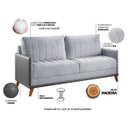 Ver imagem 4 de Estofado Living Premium 2m 4 Lugares Laterais em Corano Linho Inox/chumbo - Casa Giulia
