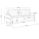 Ver imagem 3 de Estofado Living Premium 2m 4 Lugares Laterais em Corano Linho Inox/chumbo - Casa Giulia