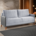 Ver imagem 1 de Estofado Living Premium 2m 4 Lugares Laterais em Corano Linho Inox/chumbo - Casa Giulia