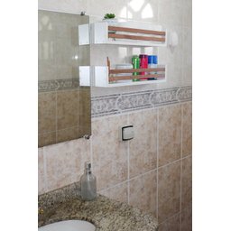 Kit 3 Prateleiras Cedrinho para Banheiro Nicho Organizador - Mdf Decora e Organiza - Cedrinho - 4