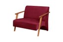Ver imagem 1 de Poltrona Namoradeira Venus Braço Madeira Maciça Suede Unidecor Bordô