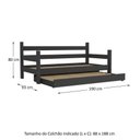Ver imagem 2 de Bicama Madeira Maciça Para Colchão 78/88 X 188Cm Paris Multimóveis Vcr4139 Preto Preto