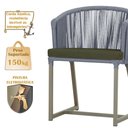 Ver imagem 4 de Mesa com 4 Cadeiras de Jantar Roma 100cm e Noronha em Aluminío Fendi Corda Nautica Estofado 13 Trama