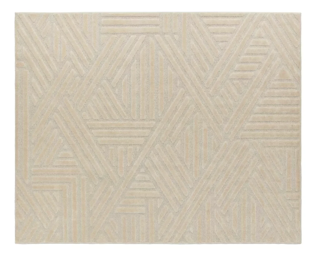 Ver imagem 3 de Tapete Sala Alto Relevo Realce Trama Bege Areia 250x300 Cm 2,5x3m