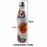Garrafa Termica Estampa Flores 750 Ml Squeeze Floral Inox Academia Treino Estudos Agua Suco Cha Gela - 2