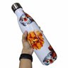 Garrafa Termica Estampa Flores 750 Ml Squeeze Floral Inox Academia Treino Estudos Agua Suco Cha Gela - 5