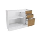 Ver imagem 4 de Balcão de Pia Celeste Kappesberg 100% Mdf 2 Portas 3 Gavetas Branco/nogueira 120cm