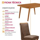 Ver imagem 4 de Mesa de Jantar Copper 4 Lugares Retangular MDF Laminado 120cm Creme 4 Cadeiras Yasmin Moderna