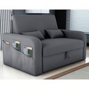 Ver imagem 1 de Sofá Cama Porto de Siena 2 Lugares 140cm Veludo Cinza Matrix