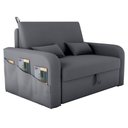 Ver imagem 5 de Sofá Cama Porto de Siena 2 Lugares 140cm Veludo Cinza Matrix