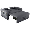 Ver imagem 4 de Sofá Cama Porto de Siena 2 Lugares 140cm Veludo Cinza Matrix