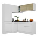 Ver imagem 3 de Armário de Cozinha Completa de Canto com Rodapé Veneza Multimóveis MP2089.891 Branco