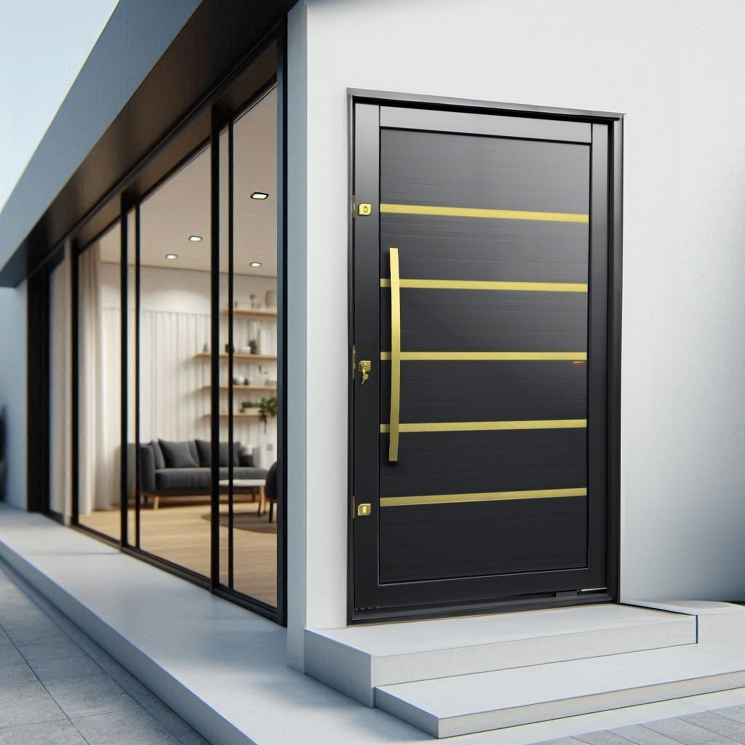 Porta Pivotante Lambril Premium com Puxador Elite 240x150 Abertura