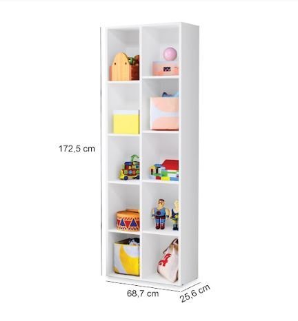 Organizador de Brinquedos Duplo Ely Vertical Nichos Branco | MadeiraMadeira