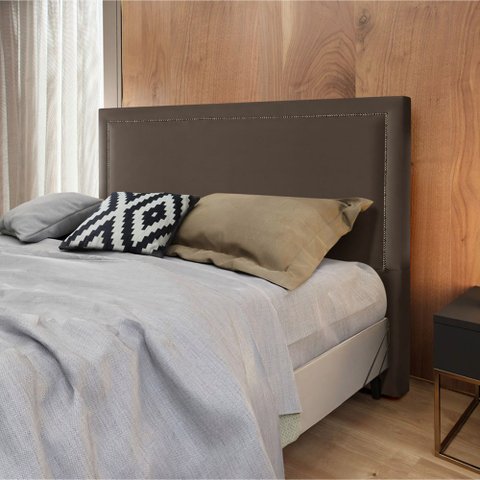 Cabeceira Cama Box Casal 1,40m Estofada Aruba Veludo Marrom