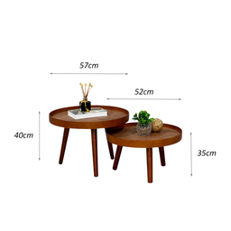 Mesa Centro Madeira Pé Palito Sala Estar Redonda Escritório Mesinha Decorativa Recepção: Tampos Made - 4
