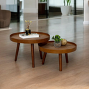 Ver imagem 2 de Mesa Centro Madeira Pé Palito Sala Estar Redonda Escritório Mesinha Decorativa Recepção: Tampos Made