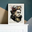Ver imagem 2 de Quadro Decorativo Frida Geométrico 24x18cm:Madeira branca