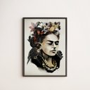 Ver imagem 1 de Quadro Decorativo Frida Geométrico 24x18cm:Madeira branca