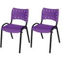 Ver imagem 2 de Cadeira Iso Base Preto Escola, Escritório - Kit 2 Un